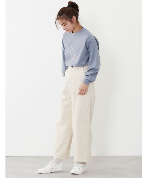 POU DOU DOU（プードゥドゥ）の「ハイウエストワークパンツ（その他パンツ・レディース・キナリ/カーキ/インディゴブルー・3）」の10枚目の写真