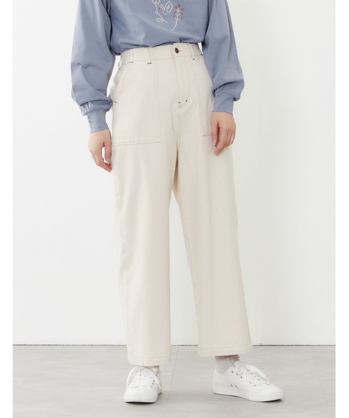 POU DOU DOU（プードゥドゥ）の「ハイウエストワークパンツ（その他パンツ・レディース・キナリ/カーキ/インディゴブルー・3）」の11枚目の写真