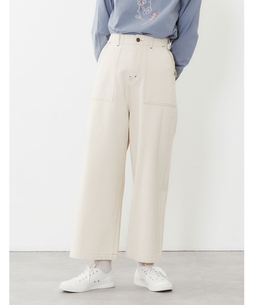 POU DOU DOU（プードゥドゥ）の「ハイウエストワークパンツ（その他パンツ・レディース・キナリ/カーキ/インディゴブルー・3）」の12枚目の写真