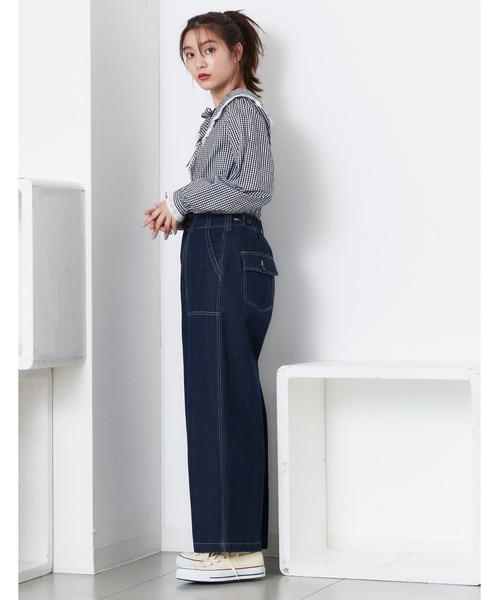 POU DOU DOU（プードゥドゥ）の「ハイウエストワークパンツ（その他パンツ・レディース・キナリ/カーキ/インディゴブルー・3）」の15枚目の写真