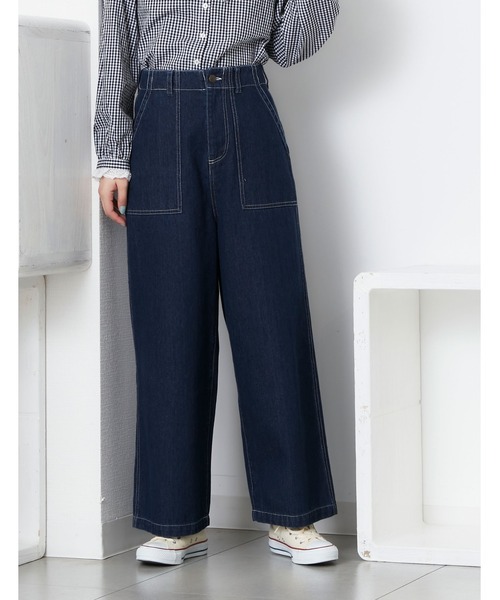 POU DOU DOU（プードゥドゥ）の「ハイウエストワークパンツ（その他パンツ・レディース・キナリ/カーキ/インディゴブルー・3）」の16枚目の写真