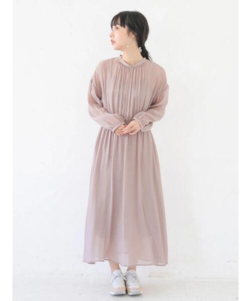 earth music&ecology（アースミュージックアンドエコロジー）の「SET2点 ふんわりシアーワンピース+インナー ＊（ワンピース・レディース・サックスブルー/ライトイエロー/ピンク/ベージュ・FREE）」の8枚目の写真