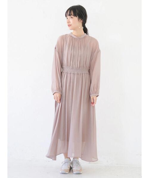 earth music&ecology（アースミュージックアンドエコロジー）の「SET2点 ふんわりシアーワンピース+インナー ＊（ワンピース・レディース・サックスブルー/ライトイエロー/ピンク/ベージュ・FREE）」の12枚目の写真