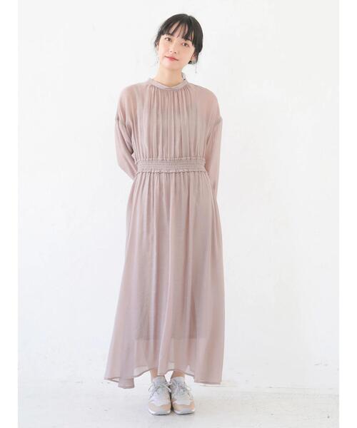 earth music&ecology（アースミュージックアンドエコロジー）の「SET2点 ふんわりシアーワンピース+インナー ＊（ワンピース・レディース・サックスブルー/ライトイエロー/ピンク/ベージュ・FREE）」の13枚目の写真