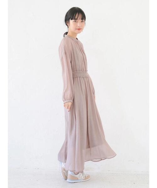 earth music&ecology（アースミュージックアンドエコロジー）の「SET2点 ふんわりシアーワンピース+インナー ＊（ワンピース・レディース・サックスブルー/ライトイエロー/ピンク/ベージュ・FREE）」の18枚目の写真