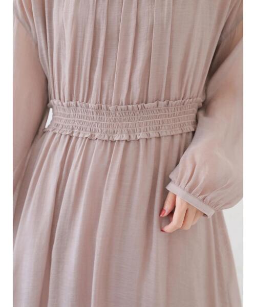 earth music&ecology（アースミュージックアンドエコロジー）の「SET2点 ふんわりシアーワンピース+インナー ＊（ワンピース・レディース・サックスブルー/ライトイエロー/ピンク/ベージュ・FREE）」の22枚目の写真