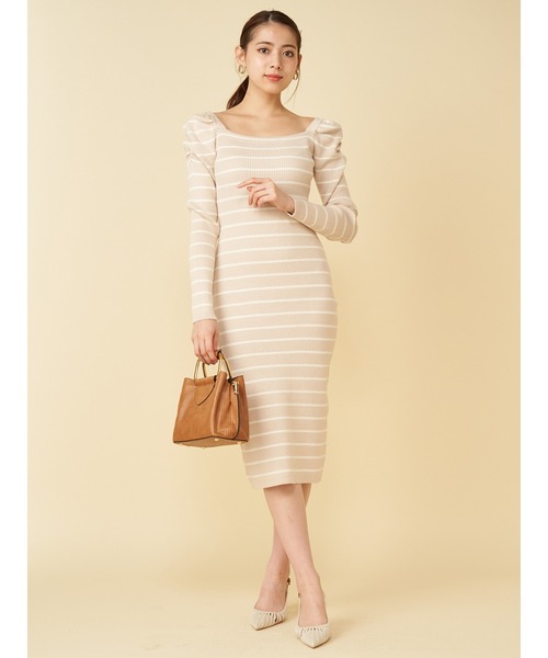 セール エコヴェロ 洗えるニットスクエアネックパワショルタイトワンピース ワンピース Royal Party ロイヤルパーティー のファッション通販 Zozotown