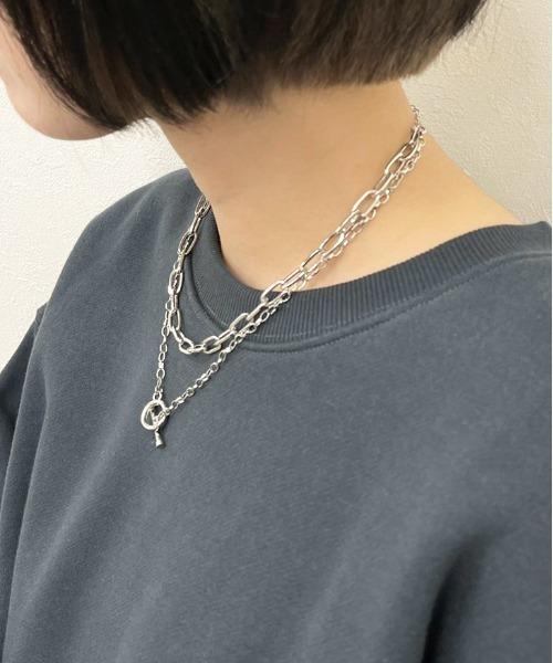apres jour mignon(アプレジュールミニョン)の「【apresjour mignon×ARIAZ】2連チェーンネックレス(ネックレス・レディース・シルバー/ゴールド・ONESIZE)」の3枚目の写真