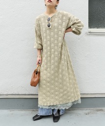 ap retro | ＜２WAY＞透かし編みBACKスリットマキシワンピース【ZOZO限定アイテム】(ワンピース)