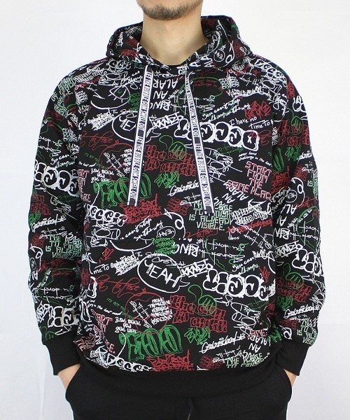 GGD（ジージーディー）の「総柄パーカー（パーカー・メンズ・オフホワイト/ホワイト/ブルー/アイボリー/グレー系その他3/パープル/ホワイト系その他/グレー系その他2/レッド/ブラック/パープル系その他/ブルー系その他/グレー系その他/グレー/ブルー系その他2・L/LL/M）」の5枚目の写真