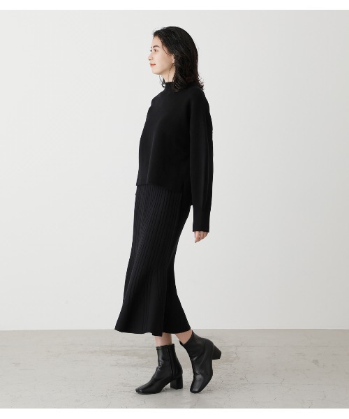 AZUL by moussy（アズールバイマウジー）の「MERMAID FLARE KNIT SKIRT/マーメイドフレアニットスカート（スカート・レディース・ブラック/ベージュ/ライトパープル・SMALL/MEDIUM）」の14枚目の写真