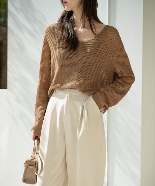 SAISON DE PAPILLON（セゾンドパピヨン）の「ツータックフルレングスワイドパンツ（その他パンツ・レディース・ブラウン/ブラック/チャコール/アイボリー・L/M/S/XL）」の6枚目の写真