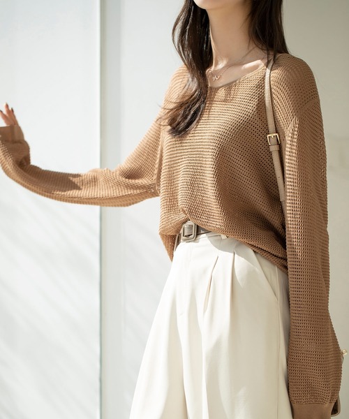 SAISON DE PAPILLON（セゾンドパピヨン）の「ツータックフルレングスワイドパンツ（その他パンツ・レディース・ブラウン/ブラック/チャコール/アイボリー・L/M/S/XL）」の10枚目の写真