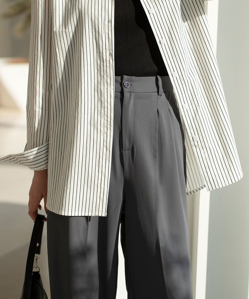 SAISON DE PAPILLON（セゾンドパピヨン）の「ツータックフルレングスワイドパンツ（その他パンツ・レディース・ブラウン/ブラック/チャコール/アイボリー・L/M/S/XL）」の18枚目の写真