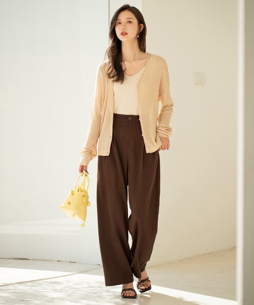 SAISON DE PAPILLON（セゾンドパピヨン）の「ツータックフルレングスワイドパンツ（その他パンツ・レディース・ブラウン/ブラック/チャコール/アイボリー・L/M/S/XL）」の13枚目の写真