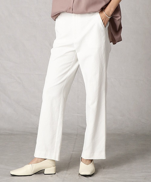 Comme　Ca　Mature（コムサマチュア）の「＜透けにくい＞　ストレッチパンツ（スラックス・レディース・キャメル/ブラウン/ホワイト・MEDIUM/LARGE）」の2枚目の写真