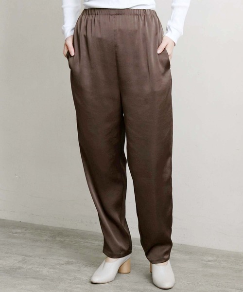 nitca（ニトカ）の「*◇ソリッドヴィンテージサテンスパッツパンツ（その他パンツ・レディース・ライトグレー/ダークブラウン/サックスブルー/レモンイエロー/ブラック・FREE）」の3枚目の写真