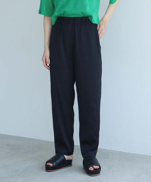 nitca（ニトカ）の「*◇ソリッドヴィンテージサテンスパッツパンツ（その他パンツ・レディース・ライトグレー/ダークブラウン/サックスブルー/レモンイエロー/ブラック・FREE）」の2枚目の写真