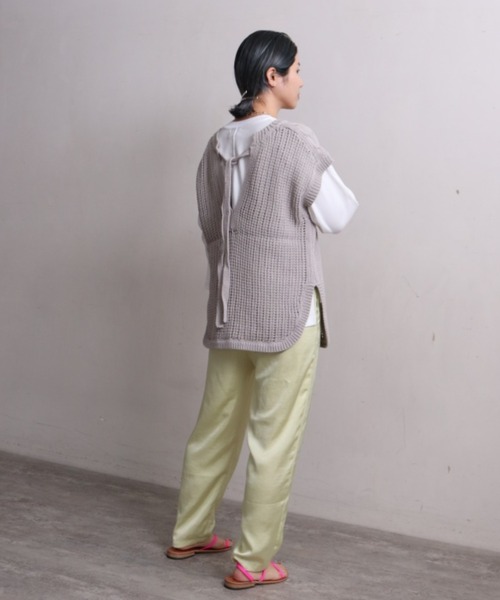 nitca（ニトカ）の「*◇ソリッドヴィンテージサテンスパッツパンツ（その他パンツ・レディース・ライトグレー/ダークブラウン/サックスブルー/レモンイエロー/ブラック・FREE）」の14枚目の写真