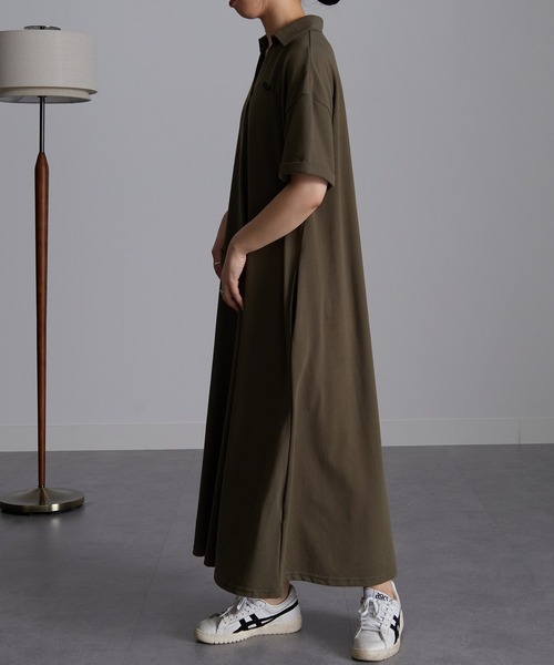 FILA（フィラ）の「＜ＦＩＬＡ/フィラ＞カノコAラインフレアポロスキッパーワンピース（ワンピース・レディース・ブラック/グレー/ネイビー/バイオレット/オレンジ系その他/カーキ/ダークブルー/ライトベージュ・M/L/LL）」の20枚目の写真