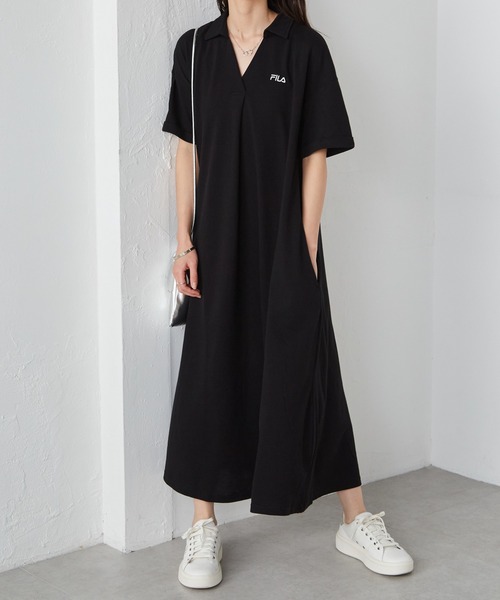 FILA - 【専用】新品未使用!フィラ  ワンピ＆アンダーパンツ、アドミラルストライプワンピ セール】＜FILA/フィラ＞カノコAラインフレアポロスキッパー