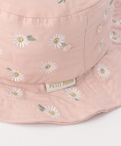 petit main（プティマイン）の「UVカット アソート総柄刺しゅうバケットハット（ハット・キッズ・ベージュ/ライトグリーン/ライトピンク/ネイビー/アイボリー・50cm/54cm/52cm）」の12枚目の写真