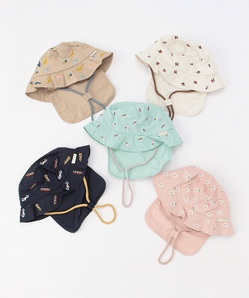petit main（プティマイン）の「UVカット アソート総柄刺しゅうバケットハット（ハット・キッズ・ベージュ/ライトグリーン/ライトピンク/ネイビー/アイボリー・50cm/54cm/52cm）」の18枚目の写真