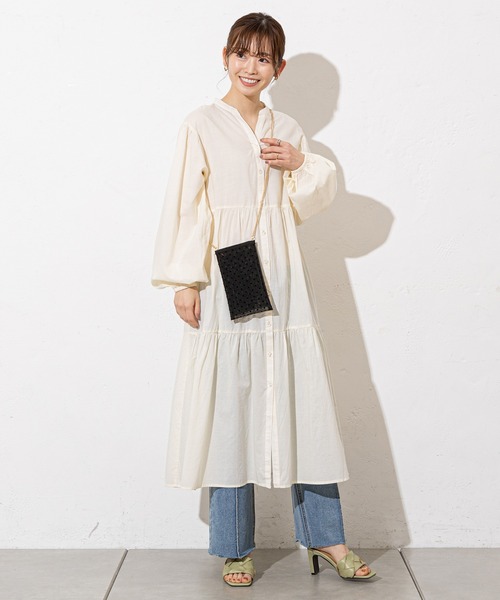 prose verse（プロズヴェール）の「シアーコットンティアードシャツワンピ（シャツワンピース・レディース・ブラック/アイボリー/ミント/ベージュ・ﾌﾘ-）」の11枚目の写真