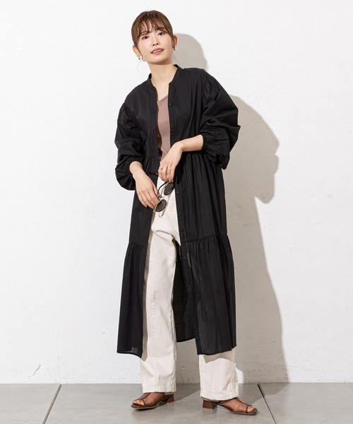 prose verse（プロズヴェール）の「シアーコットンティアードシャツワンピ（シャツワンピース・レディース・ブラック/アイボリー/ミント/ベージュ・ﾌﾘ-）」の18枚目の写真