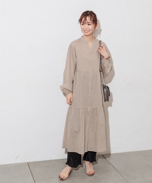 prose verse（プロズヴェール）の「シアーコットンティアードシャツワンピ（シャツワンピース・レディース・ブラック/アイボリー/ミント/ベージュ・ﾌﾘ-）」の19枚目の写真