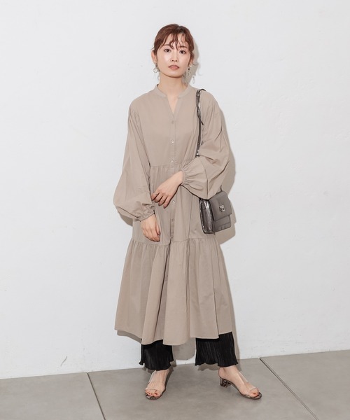 prose verse（プロズヴェール）の「シアーコットンティアードシャツワンピ（シャツワンピース・レディース・ブラック/アイボリー/ミント/ベージュ・ﾌﾘ-）」の13枚目の写真