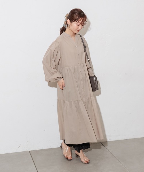 prose verse（プロズヴェール）の「シアーコットンティアードシャツワンピ（シャツワンピース・レディース・ブラック/アイボリー/ミント/ベージュ・ﾌﾘ-）」の7枚目の写真