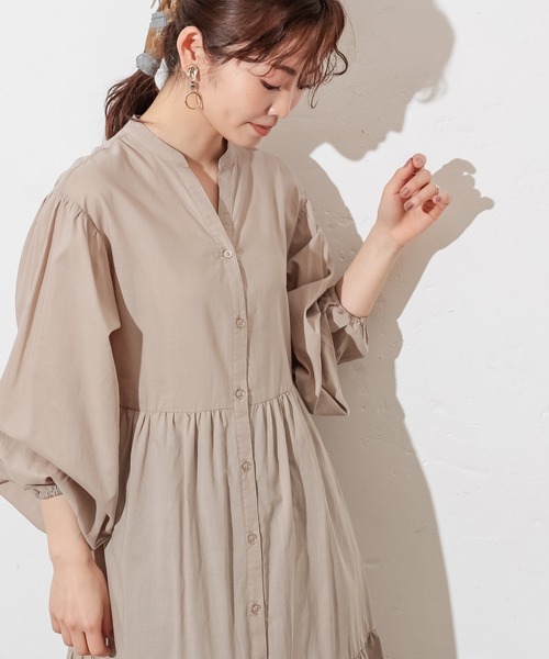 prose verse（プロズヴェール）の「シアーコットンティアードシャツワンピ（シャツワンピース・レディース・ブラック/アイボリー/ミント/ベージュ・ﾌﾘ-）」の14枚目の写真