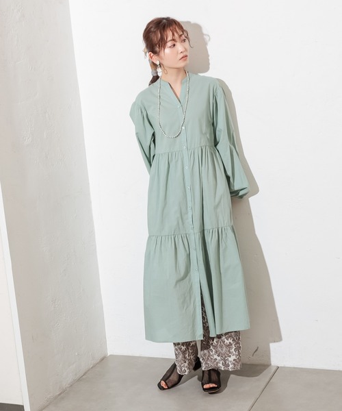 prose verse（プロズヴェール）の「シアーコットンティアードシャツワンピ（シャツワンピース・レディース・ブラック/アイボリー/ミント/ベージュ・ﾌﾘ-）」の21枚目の写真
