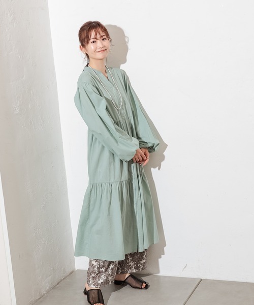 prose verse（プロズヴェール）の「シアーコットンティアードシャツワンピ（シャツワンピース・レディース・ブラック/アイボリー/ミント/ベージュ・ﾌﾘ-）」の9枚目の写真