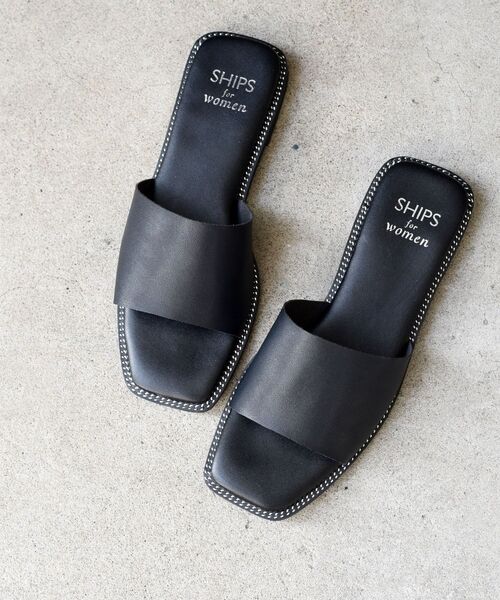 SHIPS（シップス）の「【WEB限定】チェーンサンダル 22.5~25◆（サンダル・レディース・ブラック/ダークグレー/ブラウン・35/36/37/38）」の2枚目の写真