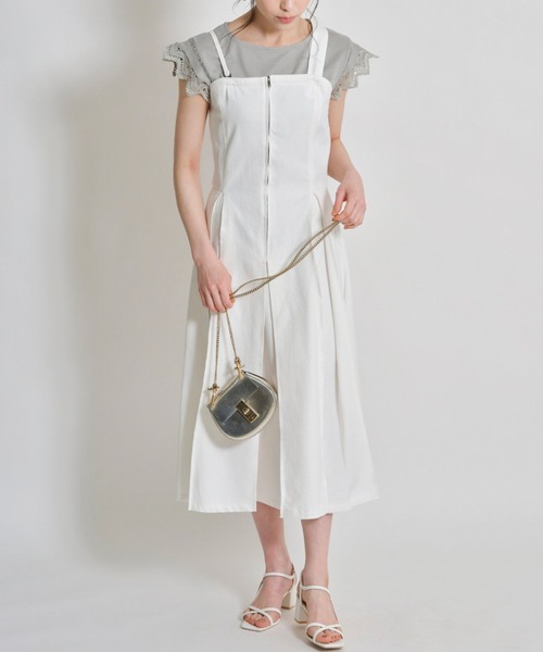 tocco closet(トッコ クローゼット)の「【ZOZO限定】マルチWAYサスペンダー付きフロントジップデニムタックジャンパースカート(ジャンパースカート・レディース・オフホワイト/ブルー・M)」の14枚目の写真