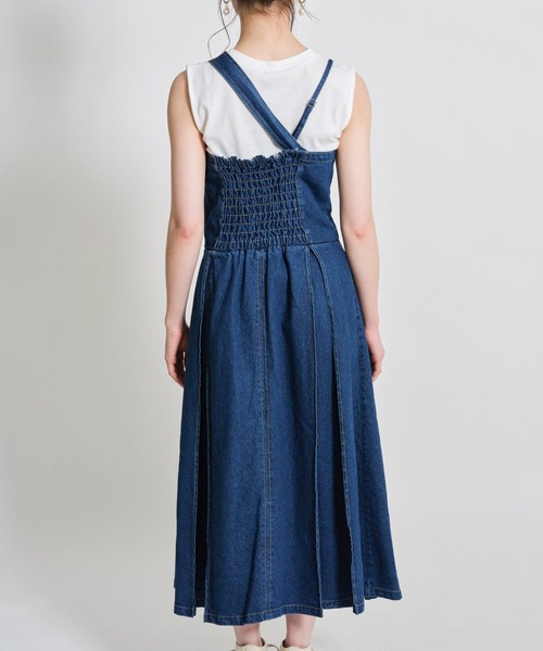 tocco closet(トッコ クローゼット)の「【ZOZO限定】マルチWAYサスペンダー付きフロントジップデニムタックジャンパースカート(ジャンパースカート・レディース・オフホワイト/ブルー・M)」の20枚目の写真