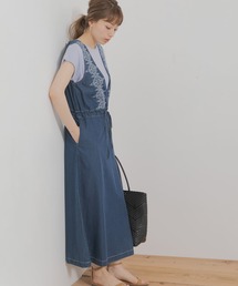 URBAN RESEARCH Sonny Label | クロス刺繍デニムジャンパースカート(ワンピース)