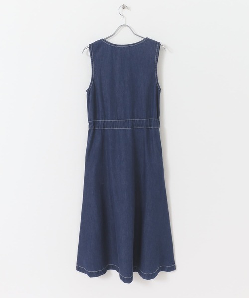 URBAN RESEARCH Sonny Label（アーバンリサーチサニーレーベル）の「クロス刺繍デニムジャンパースカート（ワンピース・レディース・ライトインディゴブルー/インディゴブルー・FREE）」の20枚目の写真