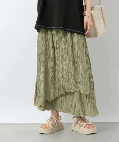 Heather（ヘザー）の「ラッププリーツスカート_946269（スカート・レディース・イエロー/グレー/パープル/グリーン・FREE）」の2枚目の写真