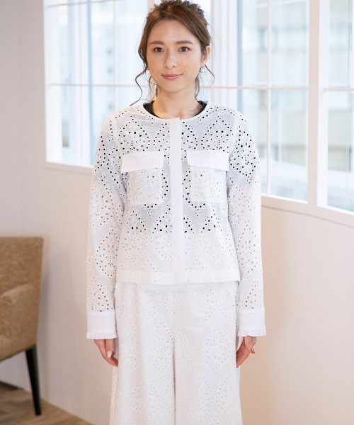 QUEENS COURT（クイーンズコート）の「刺繍レースブルゾン