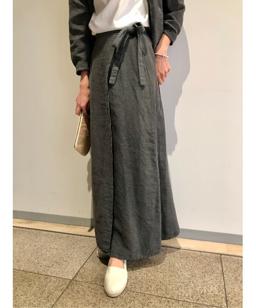 BEARDSLEY（ビアズリー）の「アンティーク風リネンスカート（スカート・レディース・グレー/アイボリー・FREE）」の10枚目の写真