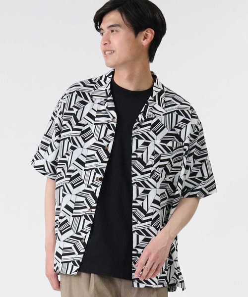 BACK NUMBER（バックナンバー）の「【BACK NUMBER】幾何学柄シャツ（シャツ/ブラウス・メンズ・ブラック/ネイビー/ブラウン/グリーン・M/L/XL）」の2枚目の写真