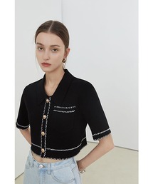 【Fano Studios】Gold button short Knit jacket FX21S150