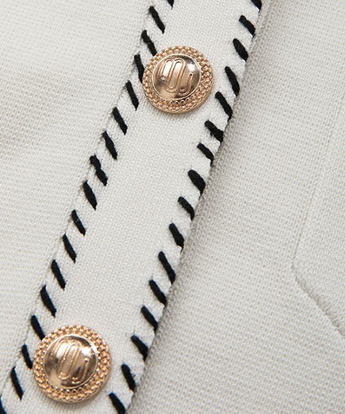 Fano Studios（ファノ ストゥディオズ）の「【Fano Studios】Gold button short Knit jacket FX21S150（ニット/セーター・レディース・ブラック/ホワイト・L/S/M）」の20枚目の写真