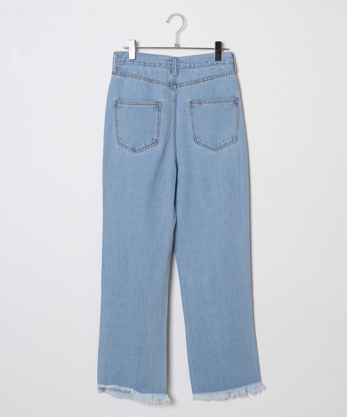 WEGO(ウィゴー)の「WEGO/クラッシュデニムストレートパンツ(デニムパンツ・レディース・ホワイト/ブラック/インディゴブルー/ライトインディゴブルー・SMALL/MEDIUM)」の10枚目の写真