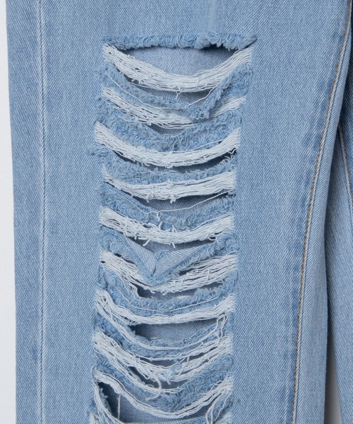 WEGO(ウィゴー)の「WEGO/クラッシュデニムストレートパンツ(デニムパンツ・レディース・ホワイト/ブラック/インディゴブルー/ライトインディゴブルー・SMALL/MEDIUM)」の15枚目の写真