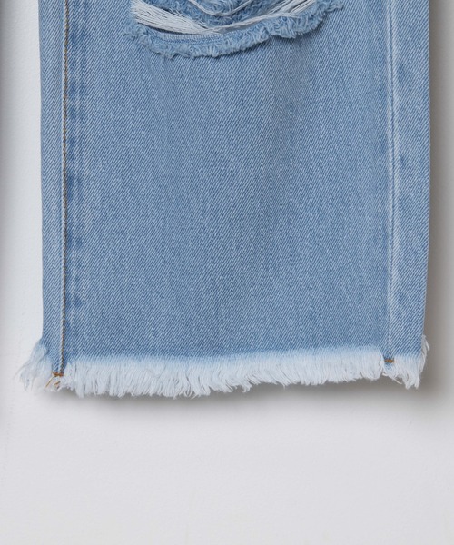 WEGO(ウィゴー)の「WEGO/クラッシュデニムストレートパンツ(デニムパンツ・レディース・ホワイト/ブラック/インディゴブルー/ライトインディゴブルー・SMALL/MEDIUM)」の16枚目の写真