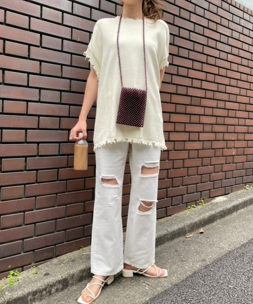 WEGO(ウィゴー)の「WEGO/クラッシュデニムストレートパンツ(デニムパンツ・レディース・ホワイト/ブラック/インディゴブルー/ライトインディゴブルー・SMALL/MEDIUM)」の22枚目の写真